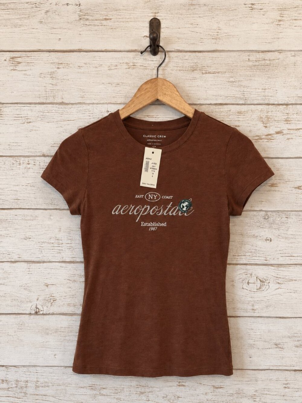 Aeropostale Graphic Brown Short Sleeve Crew Neck T-Shirt | Small | NWT